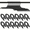 20/10/5pcs Portable Folding Clothes Rack Set, Plastic Hanging Drying Rack with Windproof Hooks, Multipurpose Travel Coat Hanger