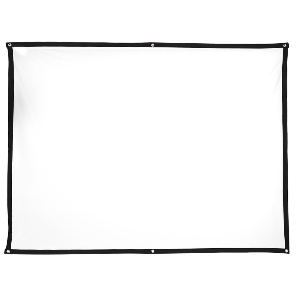 4:3 Thickened 100percent  Polyester Portable Foldable White Soft Projector Screen Curtain100 Inch