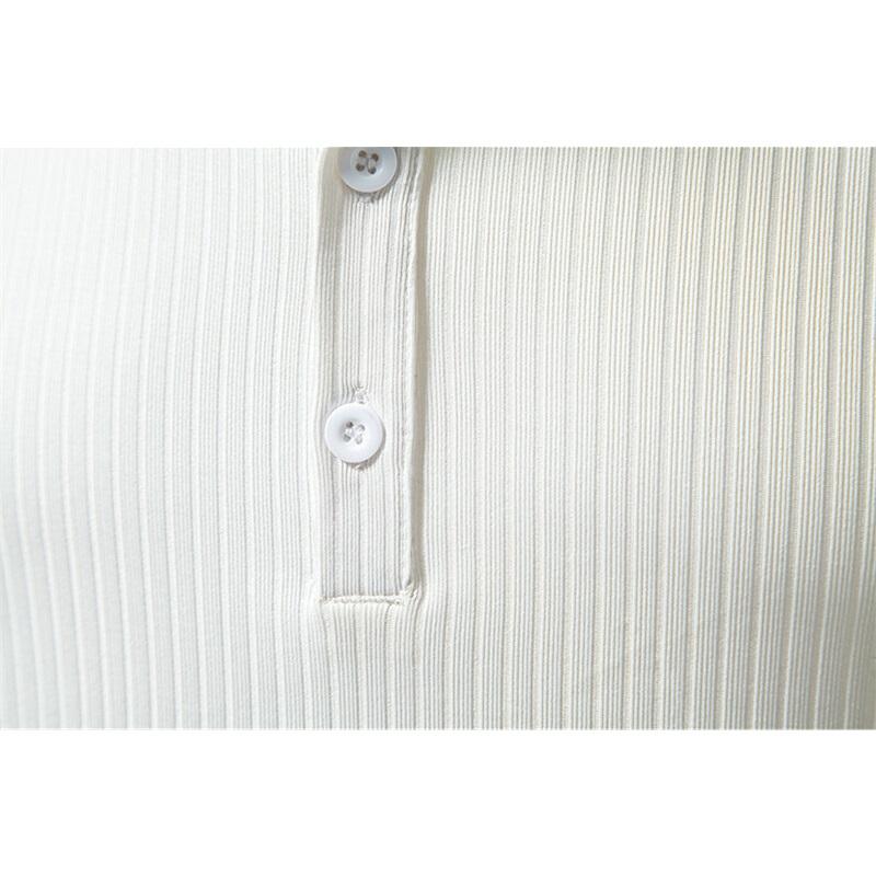 Summer European and American Casual Men's Short Sleeved T-shirt Button Henry Neck Pit Striped T Shirts Male Solid Color Top Tees