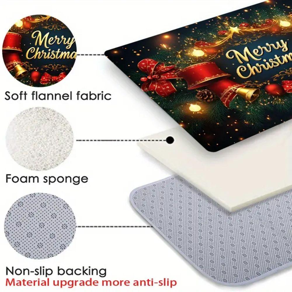 VIKAMA Christmas Entrance Floor Mat for Front Door Bathroom Kitchen Floor Mat Entrance Welcoming Carpet Holiday Home Decoration