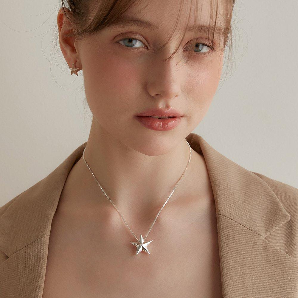(92.5 Silver) Big Stella Necklace Nz2141