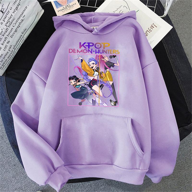 KPop Demon Hunters Printed Hoodie Autumn Winter Fashionable Men's Women's Warm Versatile Hoodie