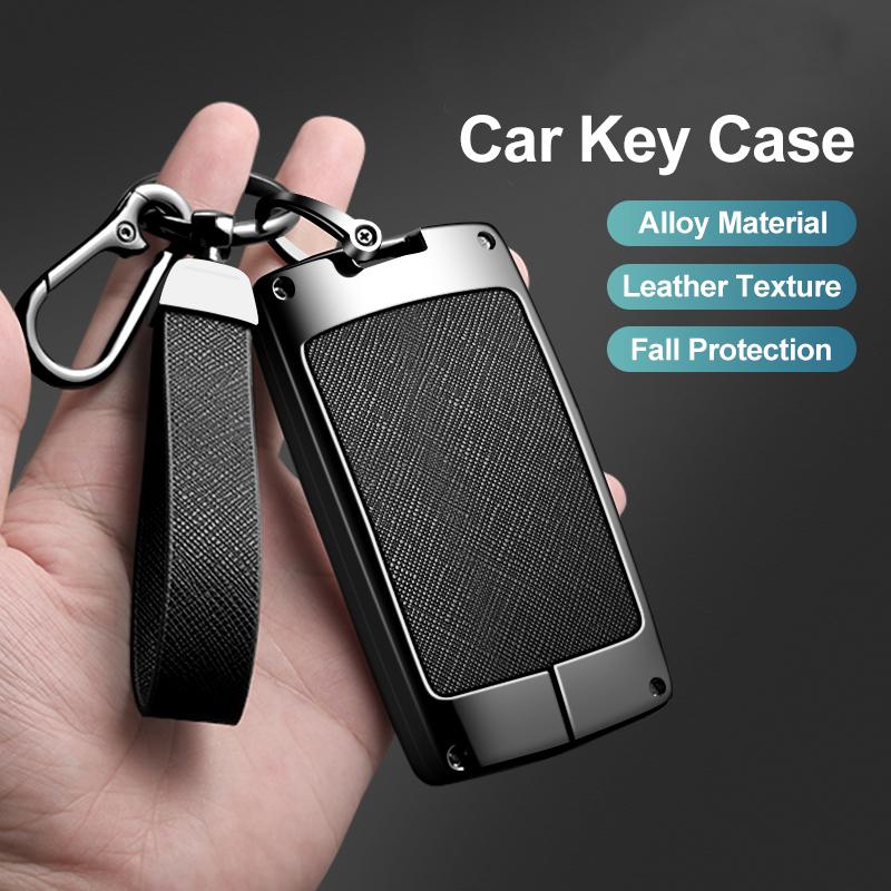 Zinc Alloy Leather Car Key Cover Fits Renault Sandero Koleos Captur Kadjar Megane Clio 5 Austral Logan Arkana Koleos Key Shell