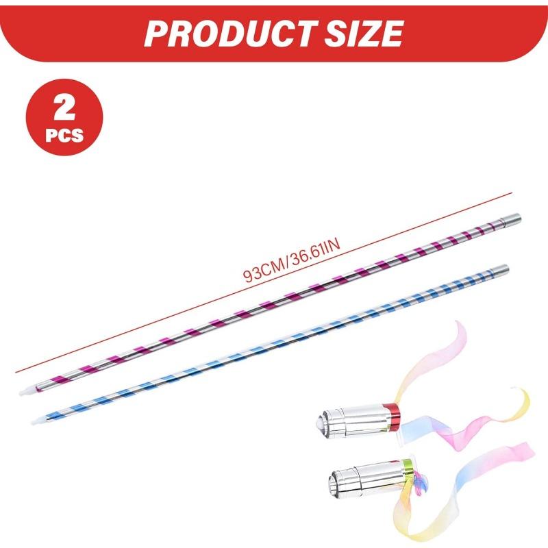2Pcs Pocket Staff, Stretchable Extendable Magics Stick Portable Compact Mini Trick Prop for Professional Magician Stage Performance