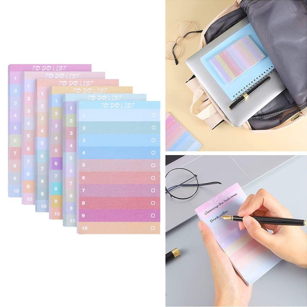 Rainbow To Do List Multicolors Bookmark Memo Pad Notepads Scribed Sticky Notes  Stationery