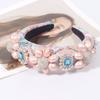 Sponge Pink Rhinestone Headwear Fashion Hairband Luxury Baroque Crytal Headband Wedding Ladies Bridal Hair Accessories