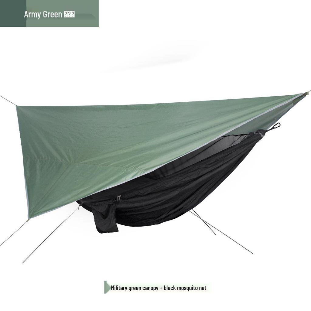 Mosquito Net Hammock with Sunshade Tarp - Outdoor Quick-Open Rainproof Set