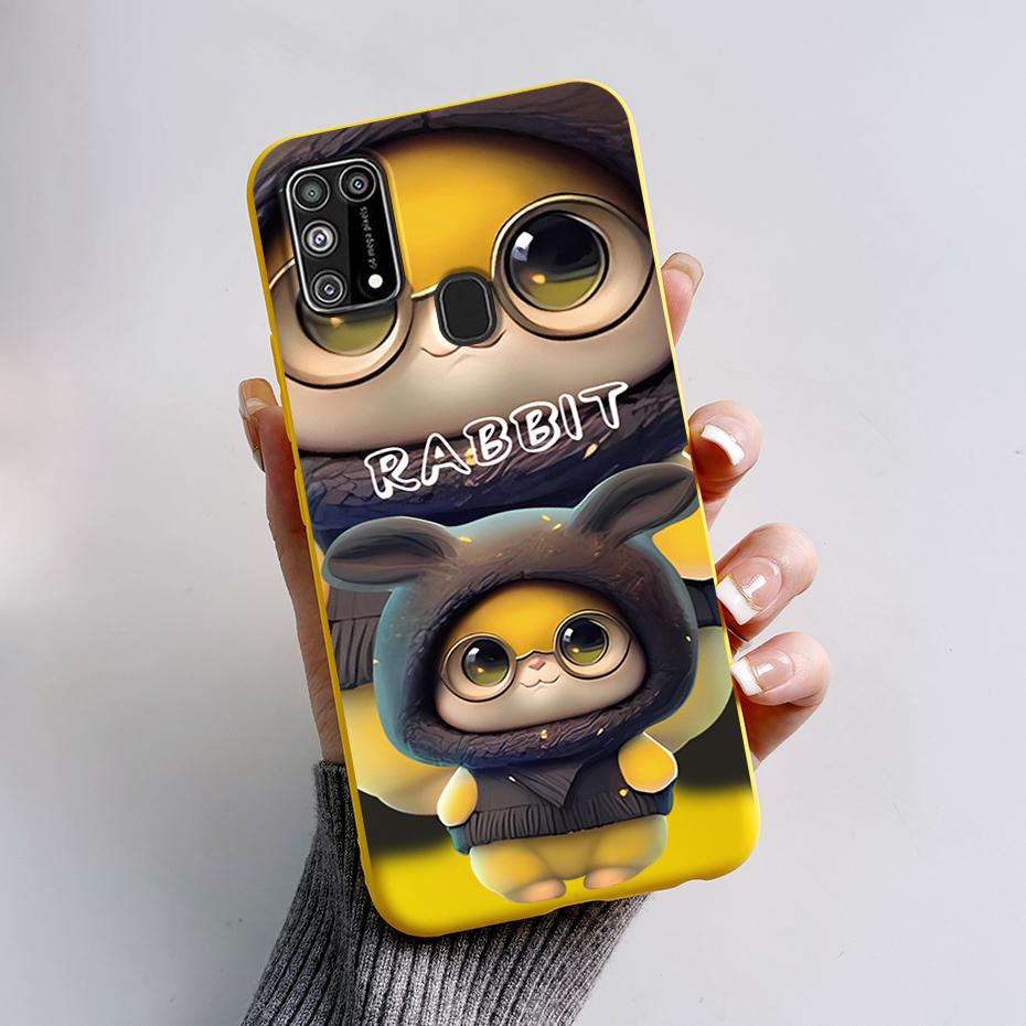 Silicone Case For Samsung M31 M 31 Cover Cute Rabbit Panda Shockproof Phone Case For Samsung Galaxy M31s M31 s M315F M317F Etui