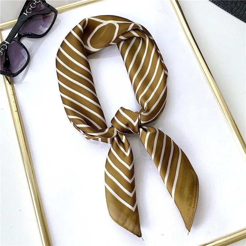 New Silk Scarf 70cm Small Square Scarf Spring Headband Neck Protection Professional Scarf Versatile Fashion Western Style Hijabs