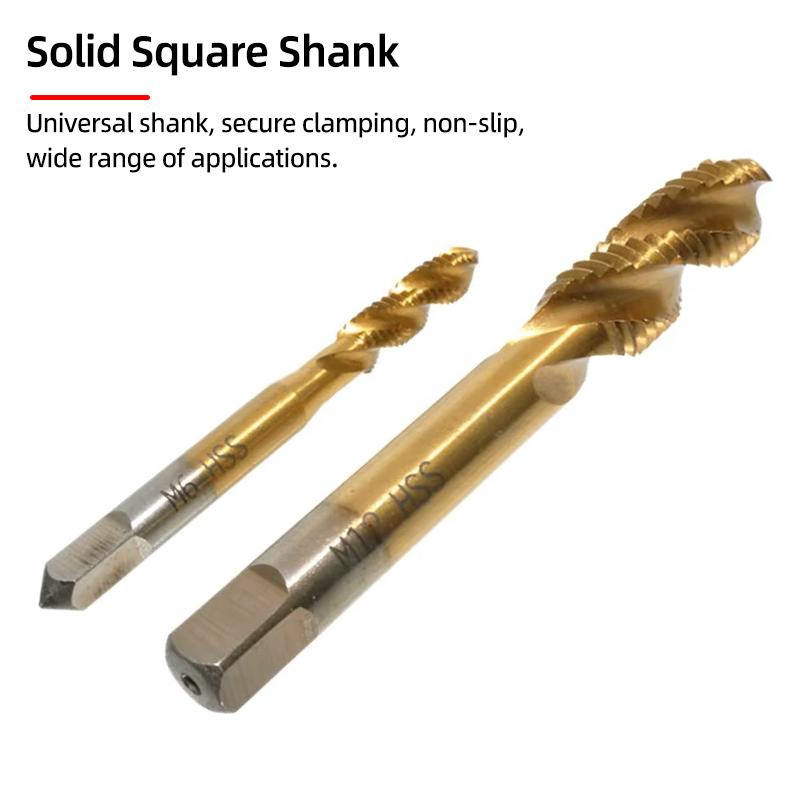 HSS Spiralgewindebohrer Titanbeschichtet Metrisch SAE Gewindebohrer Bohrer M3-M8 Oder M2-M12 Maschinengewindebohrer Gewindeschneidwerkzeug Handwerkzeuge