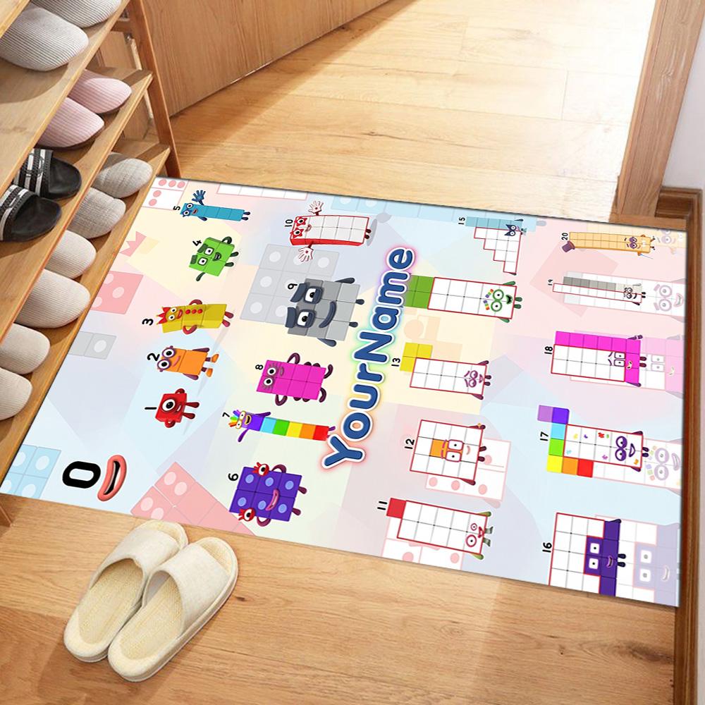 Numberblocks Customize Text Carpet Perfect for Playrooms Bedrooms Balcony Hallway Antislip Carpet Office home decor Perfect Gift for Women/Men