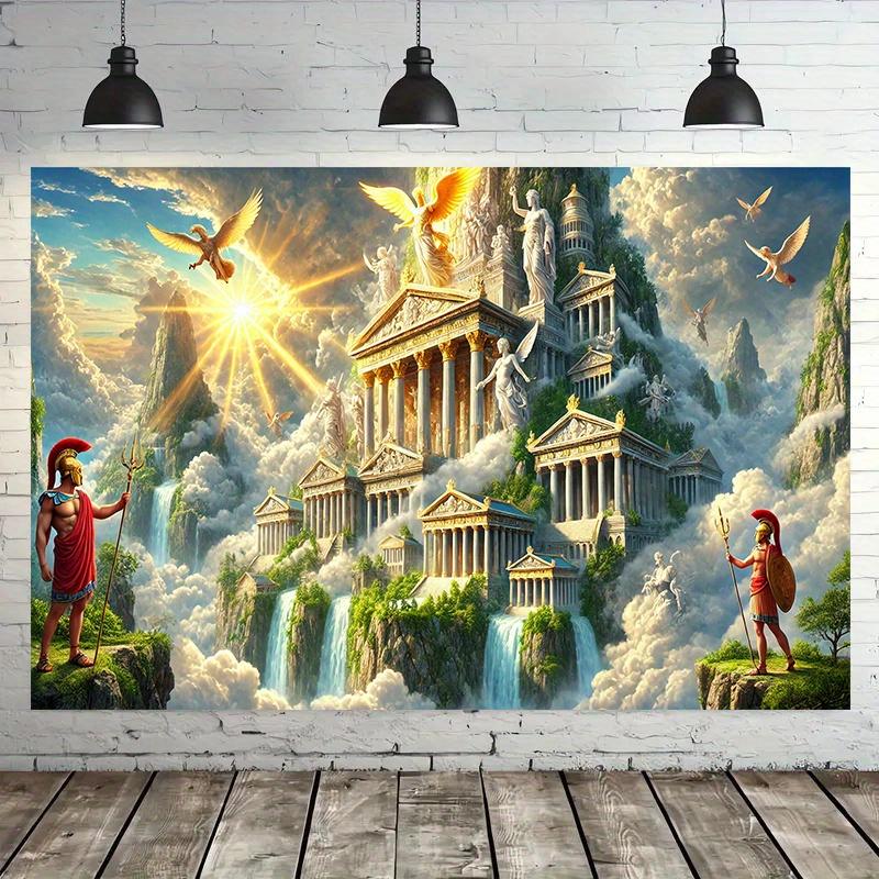 One, Olympus from Greek mythology, background banner made of polyester fiber, multi-functional festival decoration