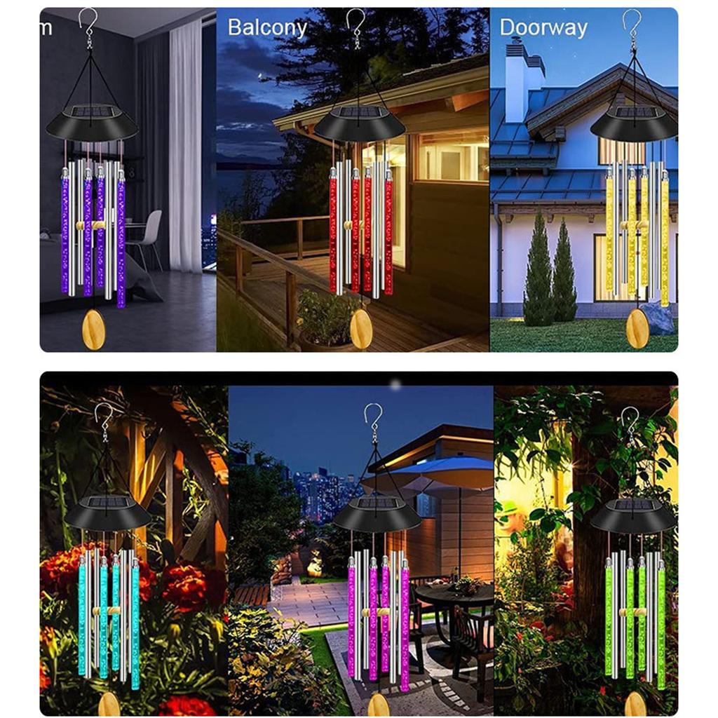 Solar Wind Chime Lights Acrylic Bubble Wand Ambient Lights Outdoor Waterproof Patio Decoration
