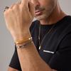 18K Gold Stainless Steel Open Bangle - Women's Geometric C-Shaped Minimalist Bracelet for Commuting