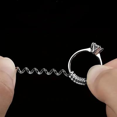4pcs Invisible Ring Size Adjuster For Loose Rings, Ring Protection Adjuster, Spiral Ring Gasket Jewelry Fastener Is Suitable