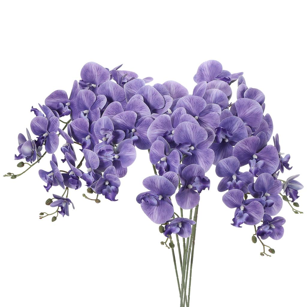 6pcs Artificial Orchid Stems 41" 9 Heads Faux Phalaenopsis Flowers Real Touch Fake Orchid Flower Branch for Vase Home Wedding