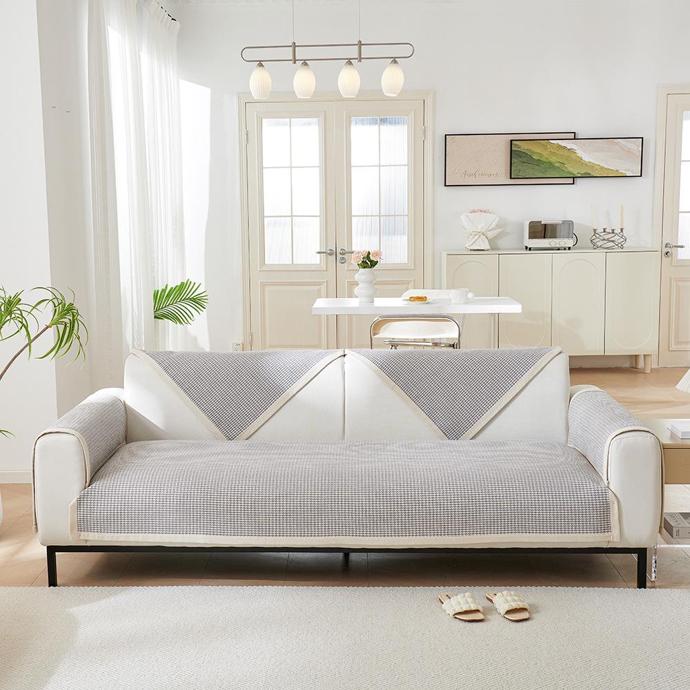 

Хлопково-льняная подушка для дивана Four Seasons, универсальная новая простая современная противоскользящая лента, чехол для дивана, чехол на спинку, полотенце 70*70