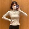 Threaded Sports Jacket Women's Long-sleeved Yoga Suit Zipper Stand-up Collar Tight Outdoor Fitness Yoga Top