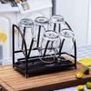 Cup Bottle Drying Rack with Removable Drip Tray Iron Storage Rack