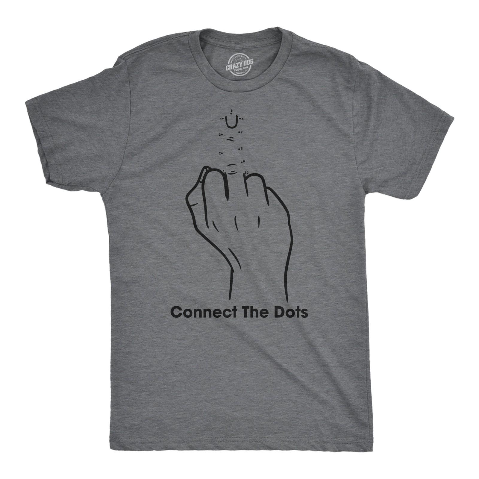 Mens Funny T Shirts Connect The Dots Sarcastic Middle Finger Graphic Novelty Tee S разноцветный