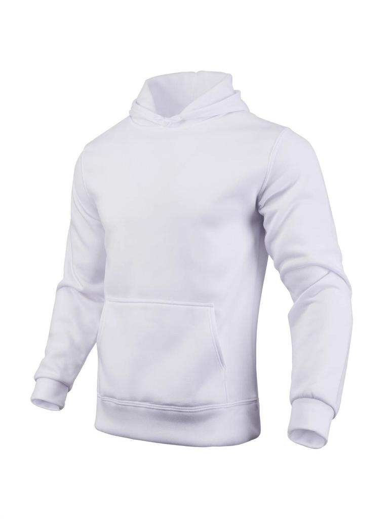 Unisex European & American Style Fleece Hoodies: Solid Color, Long-Sleeve, Sports Casual, Hooded Pullover Sweatshirts