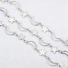 Stainless Steel Hollow Chain Flat Chain 1 Meter Length Heart Connecting Chain Love Moon Star Crown Chain Clothing Accessories