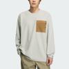 Adidas FW24 M Trans Tee Waffle Sports Casual Long Sleeve T-Shirt Men Tops Light-Sesame Earth-Grey JX1787