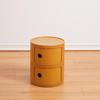 Nordischer runder weißer minimalistischer Nachttisch - Moderner Mini-Seitenkasten aus Kunststoff