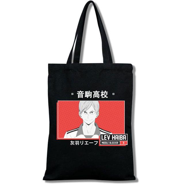 Tee Haikyu Manga Nishinoya Yuu Oikawa Tooru Cartoon Druck Grafik Einkaufstaschen Mädchen Mode Casual Paket Einkaufstasche