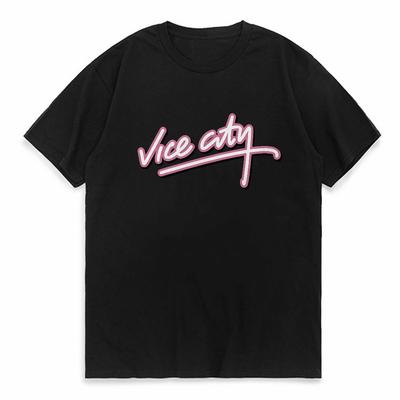 VIce City Bedrukt Heren Rond Hals T-shirt Eenvoudig Trendy Zacht Ademend Losse Pasvorm T-shirt Heren Tops T-shirt Casual Korte Mouw T-shirts