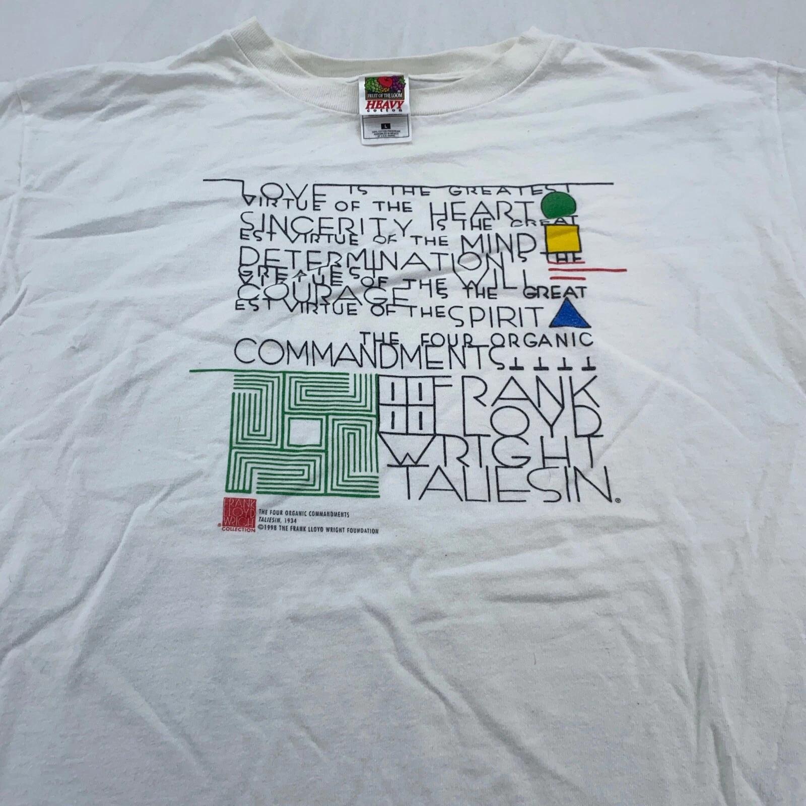 

vtg 90s FRANK LLOYD WRIGHT TALIESIN T-Shirt M/L art design architecture 4XL