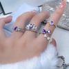 Lila farbener Schatz Zir*****Stiftring, Leichter Luxus, Hohes Gefühl, Exquisiter Super-Fee-Persönlichkeitsring