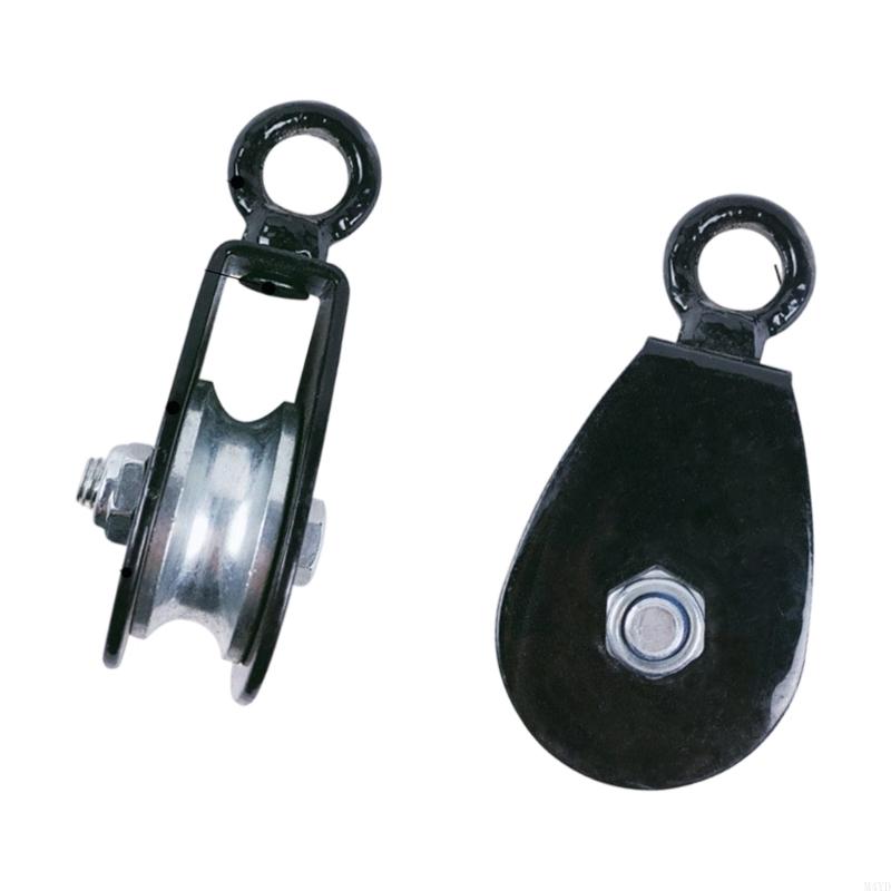 Professional Grade Swivels Hook Pulley System With Adjustable Rope Wide Body Bearing Pulley For Easy Installation M4YD