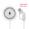 15W Magnetic Wireless Charger for iPhone - Aluminum Alloy Fast Charging Station with USB C Multi-Port Compatible Flash Charger for Apple Watch