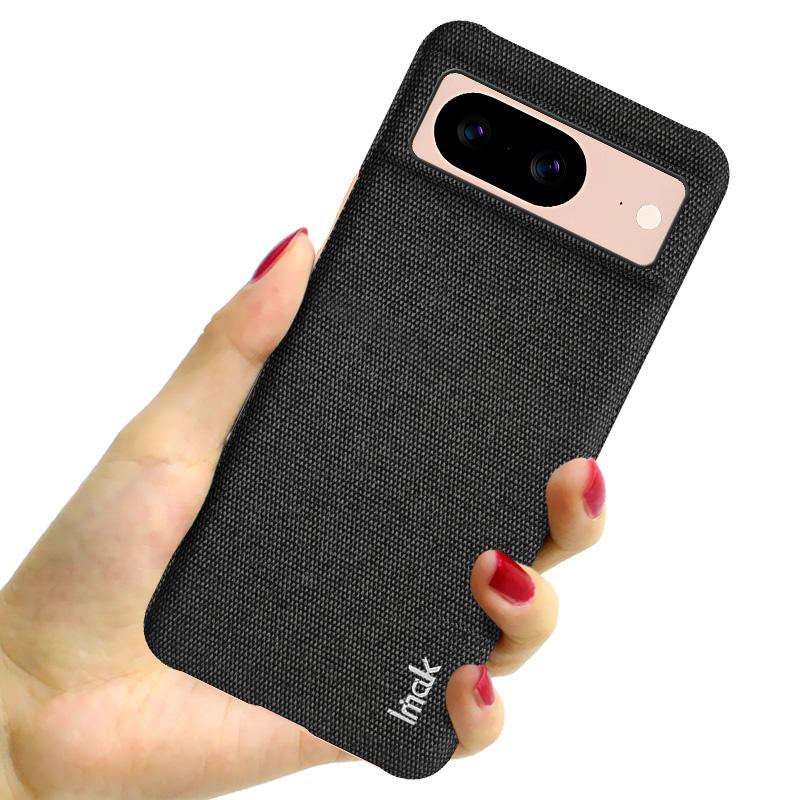 IMAK Ruiyi Series for Google Pixel 8 Case Cloth Texture Bump Proof PU Leather+PC Cell Phone Cover