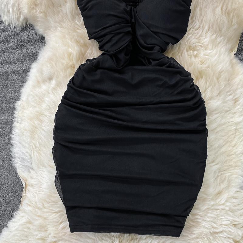 RUGOD Sexy Hot Girl Backless Suspender Dress Women's 2022 New Summer Blue Tight Hip Short Dress