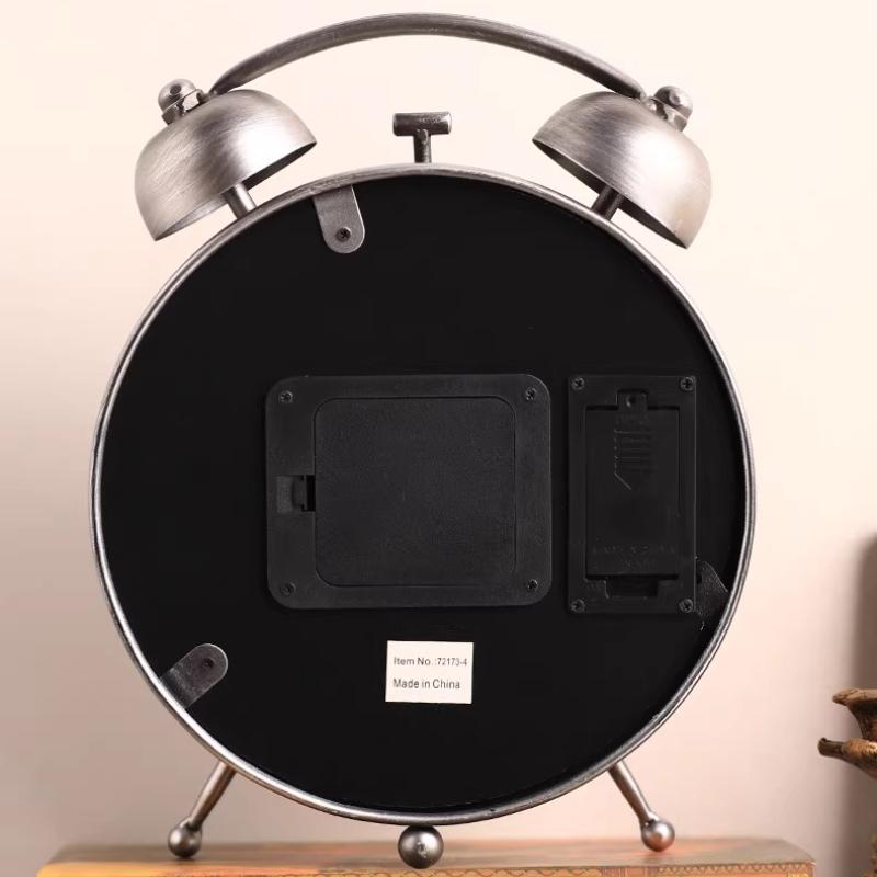 Retro Luxury Table Clocks Gear Mechanical Round Alarm Clock Living Room Silent Desktop Watch Creative Office Desk Ornament