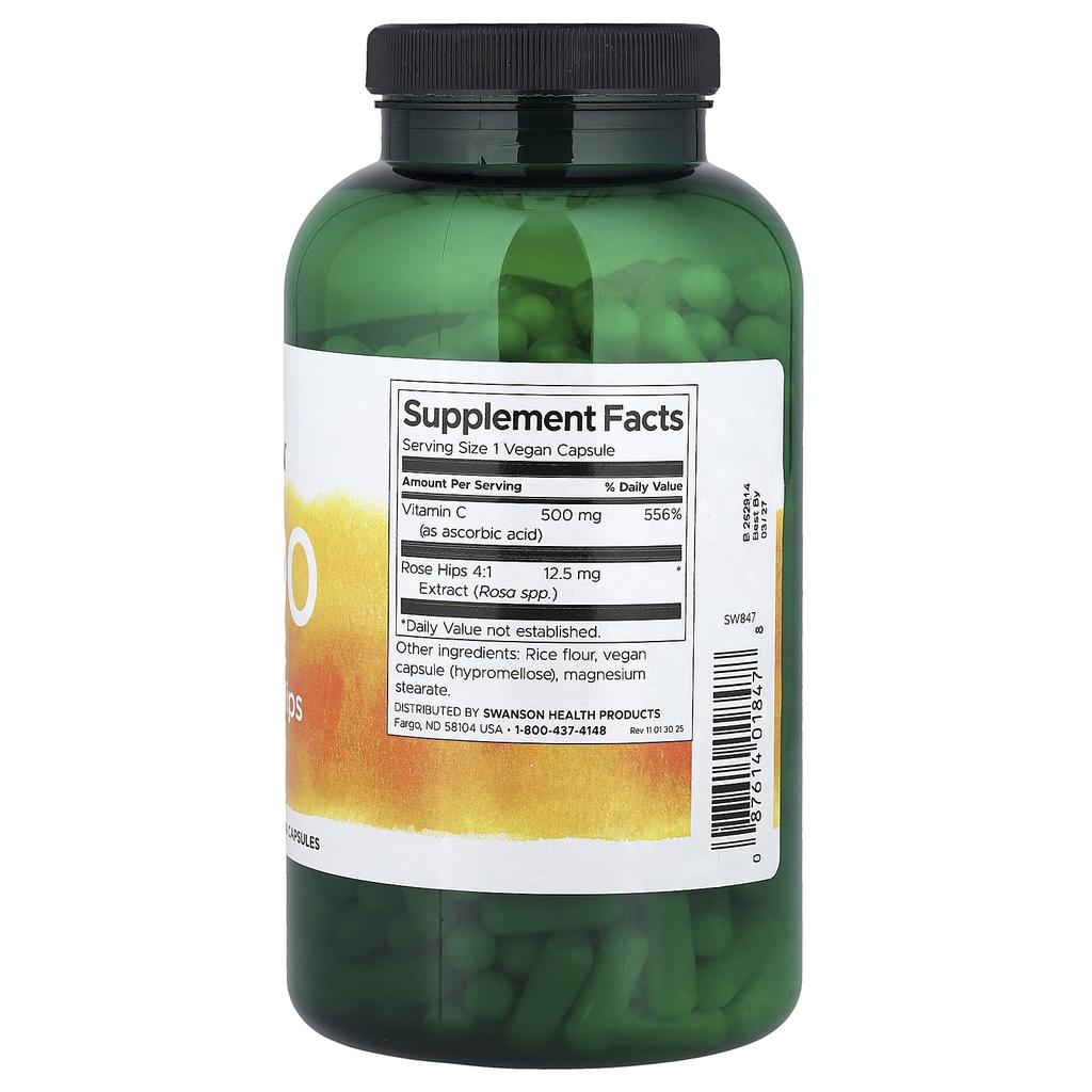 C-500, Vitamin C with Rosehip, Veggie Capsules 400