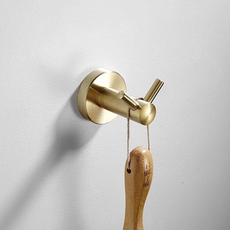 Brushed Gold bathroom Suite 304 Stainless Steel Paper Towel rack Towel Ring Rack Towel Bar Circular Wall Mounted Towel Rack