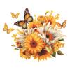 Painted Sunflower Flowers Butterfly Bedroom Living Room Home Background Decorative Wall Stickers