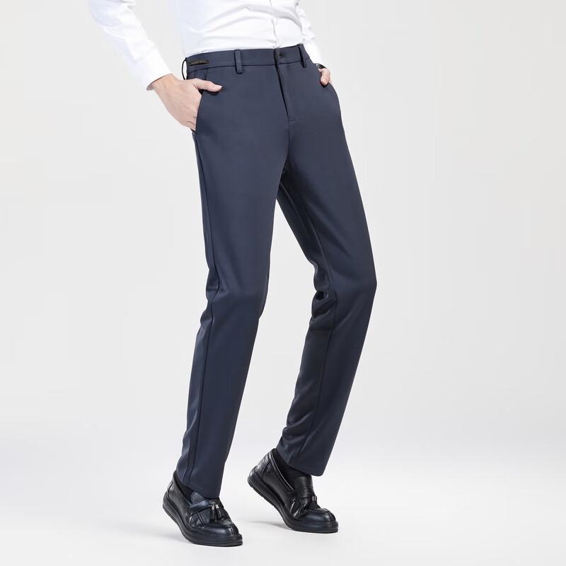 Men's Plush Thickened Straight-Leg Business Casual Pants