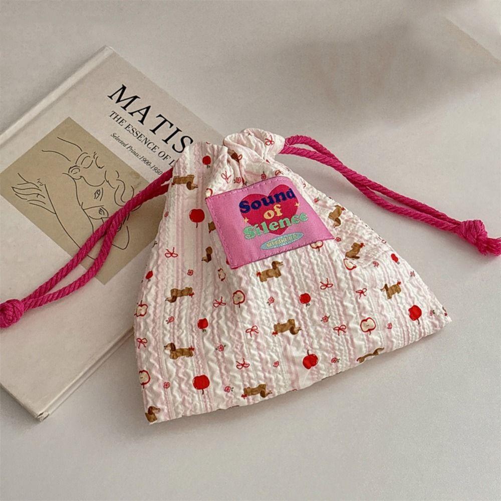 Hand-Held Drawstring Storage Bag Drawstring Cartoon Makeup Bag  Makeups Accessories