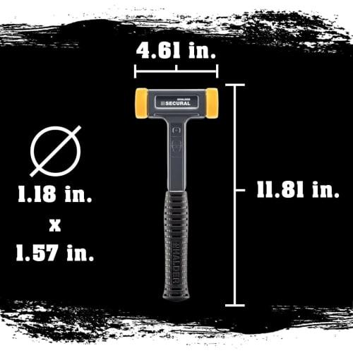 Rohmheld HALDER Shockless Recoilless Securial Hammer, Polyurethane (Yellow), 30x40mm Diameter, 3380.040