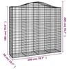 VidaXL Panier de Gabions Arqué Cage à Gabion Mur de Gabion Panier à Pierre Gabion pour Pierre Jardin Patio Extérieur 153399