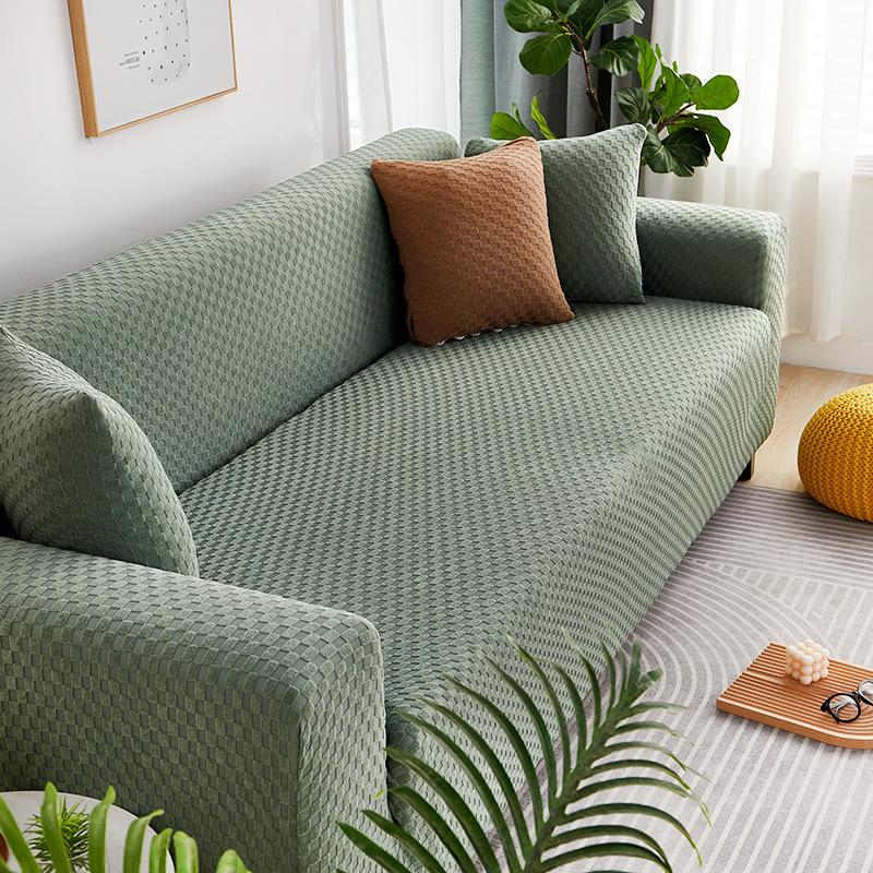 Sofa Cover Old-Fashioned Double Armrest Sofa Cover Cloth Thickened Solid Color Dust Cover