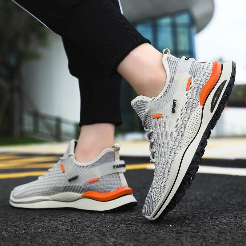 Fashion Spring and Autumn New Mesh Breathable Men's Shoes Soft soled Anti slip Running Sports and Leisure Shoes