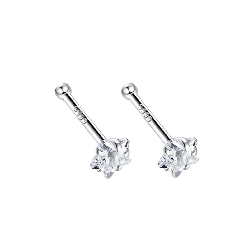 S999 Pure Silver Minimalist Women's Earrings – Small Bean Ear Bone Studs, Anti-Blocking Design for Commuting