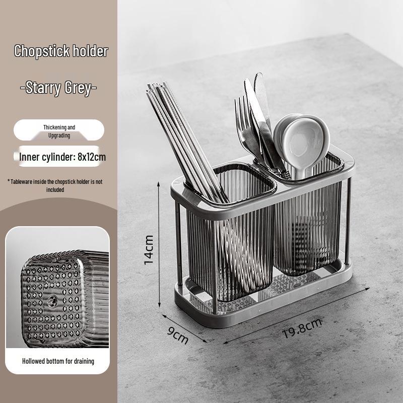 High-Grade Kitchen Chopstick Holder: Modern Storage Shelf & Draining Basket