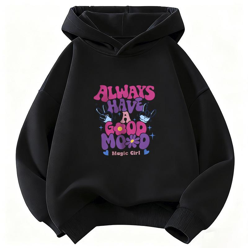 Letter Graphic Kids Hoodie Pullover Children's Sweatshirt Cute Harajuku Hoody for Boys Girls Autumn Casual Hoodies