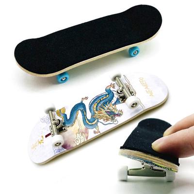 1 Set Finger Skateboard Bearing Wheels Skid Pad Maple Wood Finger Skateboard Mini with Screwdriver